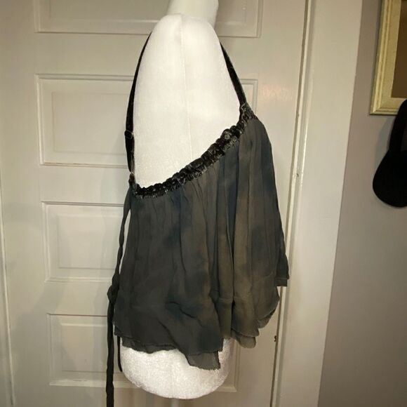 NWTs Gypsy 05 Ruffle Babydoll Blouse in Smoke Size Medium - Picture 2 of 5